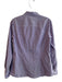 J Crew Size 10 Purple & White Cotton Checked Long Sleeve Collared Top Purple & White / 10