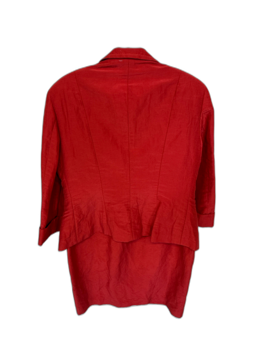 Max Mara Size Est L Rust Raw Silk Strapless Side Zip Dress Set Rust / Est L