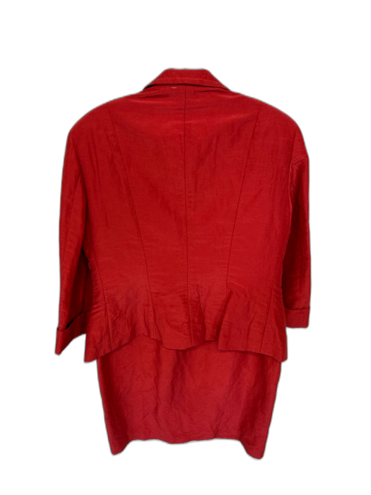 Max Mara Size Est L Rust Raw Silk Strapless Side Zip Dress Set Rust / Est L
