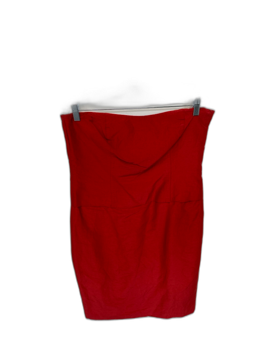 Max Mara Size Est L Rust Raw Silk Strapless Side Zip Dress Set Rust / Est L