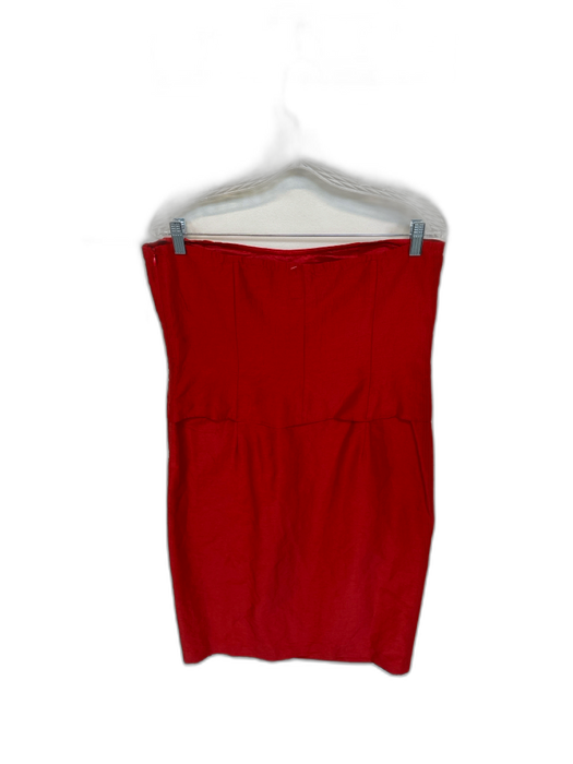 Max Mara Size Est L Rust Raw Silk Strapless Side Zip Dress Set Rust / Est L