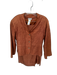 Angora Size 42 Brown Linen Blend Pencil Embroidered Swirl Buttons Skirt Set Brown / 42