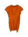 Max Mara Size Est L Orange Raw Silk Cap Sleeve Collar Front Tie Dress Orange / Est L