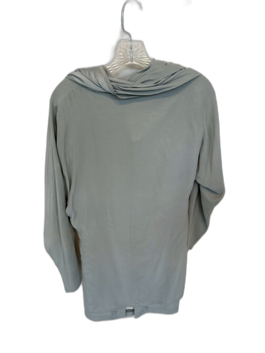 Angora Size 42 Light Gray Silk Midi Fold Over Long Sleeve Long Skirt Set Light Gray / 42