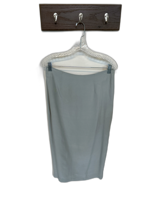Angora Size 42 Light Gray Silk Midi Fold Over Long Sleeve Long Skirt Set Light Gray / 42