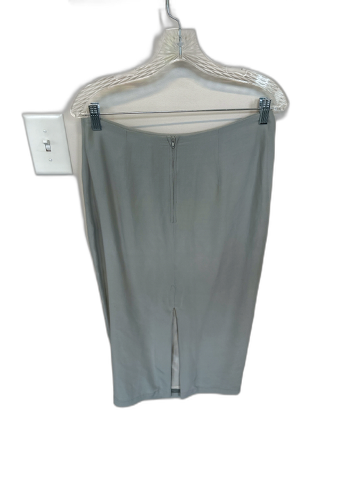 Angora Size 42 Light Gray Silk Midi Fold Over Long Sleeve Long Skirt Set Light Gray / 42