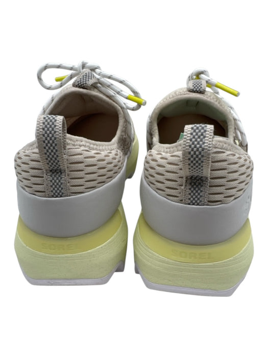 Sorel Shoe Size 8 beige, yellow, white Leather & Synthetic Mesh Sneakers beige, yellow, white / 8