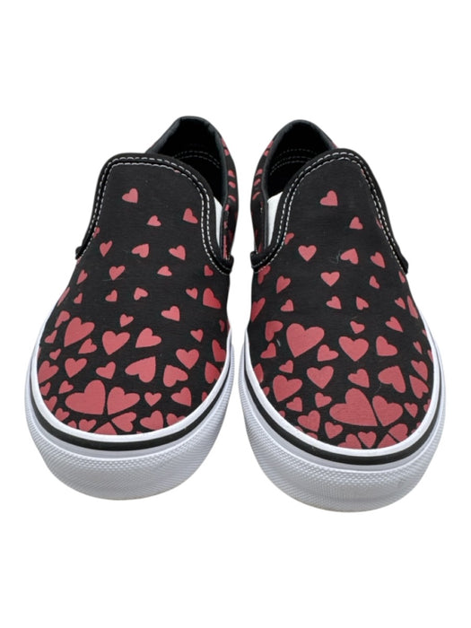 Vans Shoe Size 7.5 Black, Red, White Canvas Hearts Low Top Slip On Sneakers Black, Red, White / 7.5