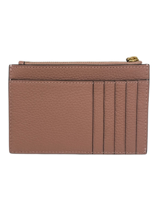 Tory Burch Pink Beige Leather Gold Tone Hardware Zip Close Crossbody Bag Pink Beige / One Size