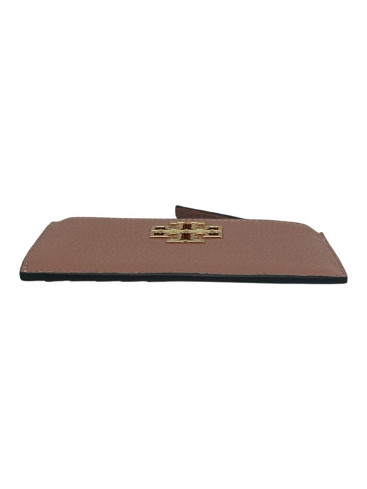 Tory Burch Pink Beige Leather Gold Tone Hardware Zip Close Crossbody Bag Pink Beige / One Size