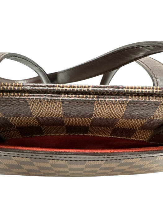 Louis Vuitton Brown Coated Canvas Leather trim Damier Ebene Magnetic Close Bag Brown / Medium