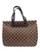 Louis Vuitton Brown Coated Canvas Leather trim Damier Ebene Magnetic Close Bag Brown / Medium