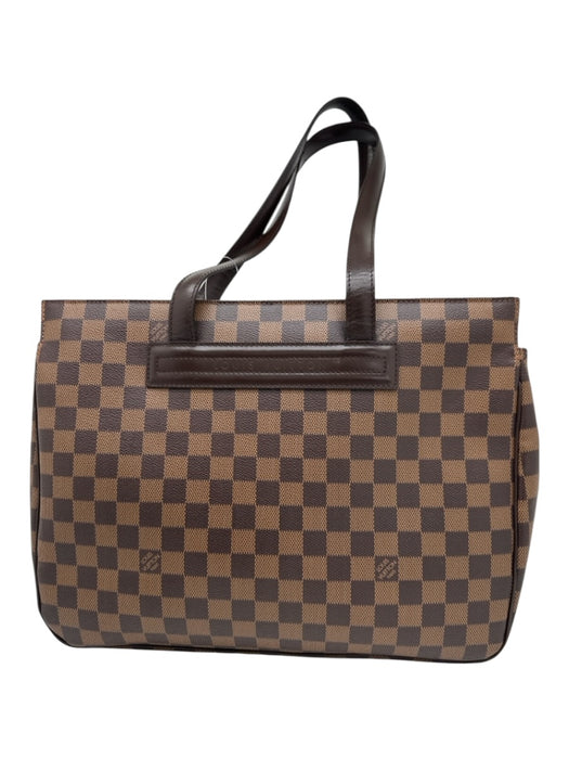 Louis Vuitton Brown Coated Canvas Leather trim Damier Ebene Magnetic Close Bag Brown / Medium