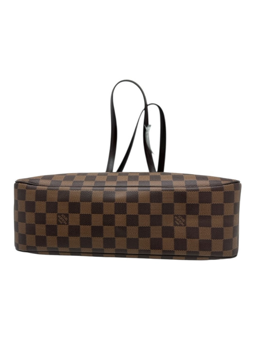 Louis Vuitton Brown Coated Canvas Leather trim Damier Ebene Magnetic Close Bag Brown / Medium