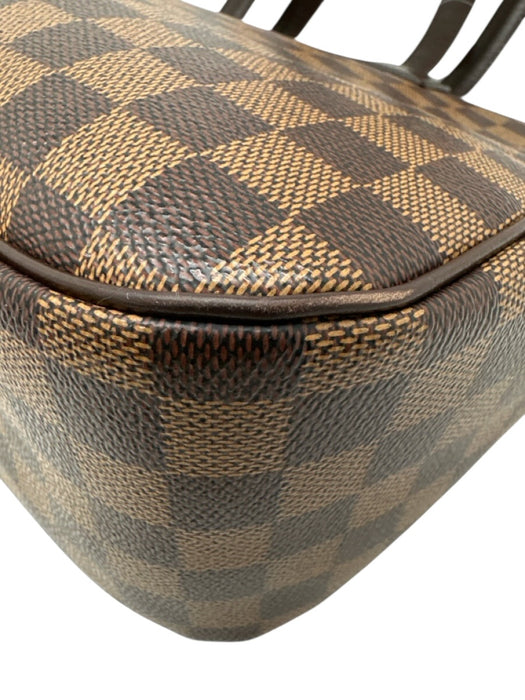 Louis Vuitton Brown Coated Canvas Leather trim Damier Ebene Magnetic Close Bag Brown / Medium