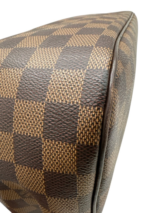 Louis Vuitton Brown Coated Canvas Leather trim Damier Ebene Magnetic Close Bag Brown / Medium