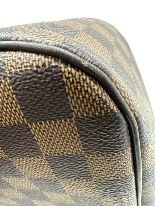 Louis Vuitton Brown Coated Canvas Leather trim Damier Ebene Magnetic Close Bag Brown / Medium