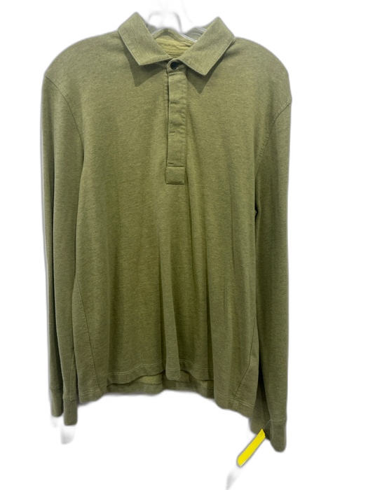 Billy Reid Size M Green Cotton Solid Men's Long Sleeve Shirt Green / M