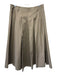 Maison Cherie Size M Gray brown Cotton Blend Pleated Belt Loops Midi Skirt Gray brown / M