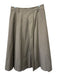 Maison Cherie Size M Gray brown Cotton Blend Pleated Belt Loops Midi Skirt Gray brown / M