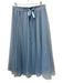 Abbey Glass Size L Blue Polyester Tulle Elastic Waist Ribbon Bow Midi Skirt Blue / L