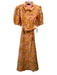 Abbey Glass Size L Pink, Orange & Yellow Polyester & Nylon Floral Brocade Dress Pink, Orange & Yellow / L