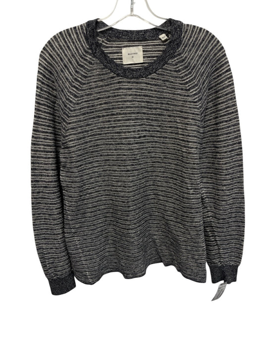 Billy Reid Size M Blue & Beige Cotton Blend Striped Crew Neck Knit Men's Sweater Blue & Beige / M
