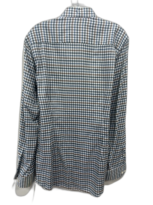 Eton Size 15.75 White & Multi Cotton Plaid Button Down Men's Long Sleeve Shirt White & Multi / 15.75