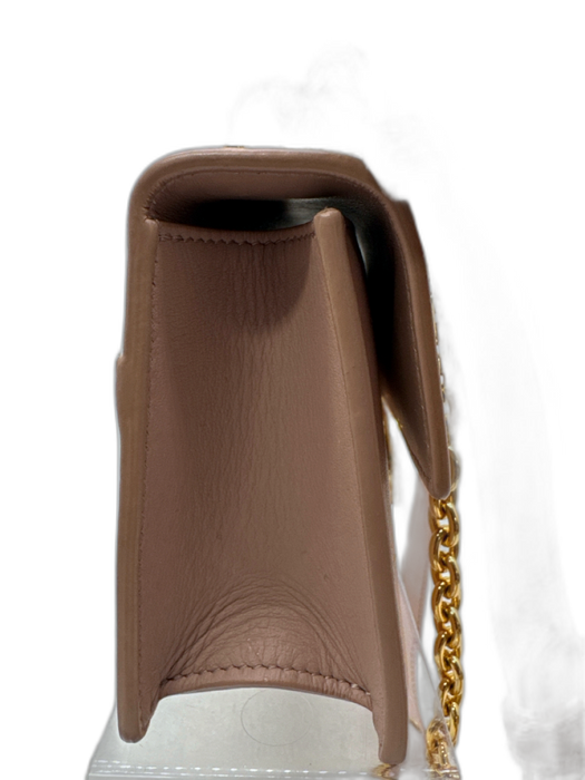 Christian Dior Mauve Pink Leather GHW Chain Strap Crossbody Bag Mauve Pink / S