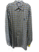 Facconable Size XXL Green & Beige Print Cotton Plaid Button Up Long Sleeve Shirt Green & Beige Print / XXL
