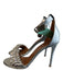 Givenchy Shoe Size 38 Silver Leather Rhinestone Detail Ankle Strap Heels Silver / 38