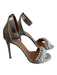 Givenchy Shoe Size 38 Silver Leather Rhinestone Detail Ankle Strap Heels Silver / 38