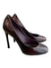 Yves Saint Laurent Shoe Size 37.5 Brown Leather Pump Patent Round Toe Heels Brown / 37.5