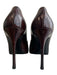 Yves Saint Laurent Shoe Size 37.5 Brown Leather Pump Patent Round Toe Heels Brown / 37.5