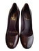 Yves Saint Laurent Shoe Size 37.5 Brown Leather Pump Patent Round Toe Heels Brown / 37.5