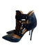 Nicholas Kirkwood x Peter Pilotto Shoe Size 37.5 Leather Pointed Toe Heels Blue, Black & Orange Print / 37.5