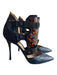 Nicholas Kirkwood x Peter Pilotto Shoe Size 37.5 Leather Pointed Toe Heels Blue, Black & Orange Print / 37.5
