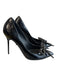 Burberry Shoe Size 38 Black Leather Pointed Toe Patent Bow Stiletto Heels Black / 38