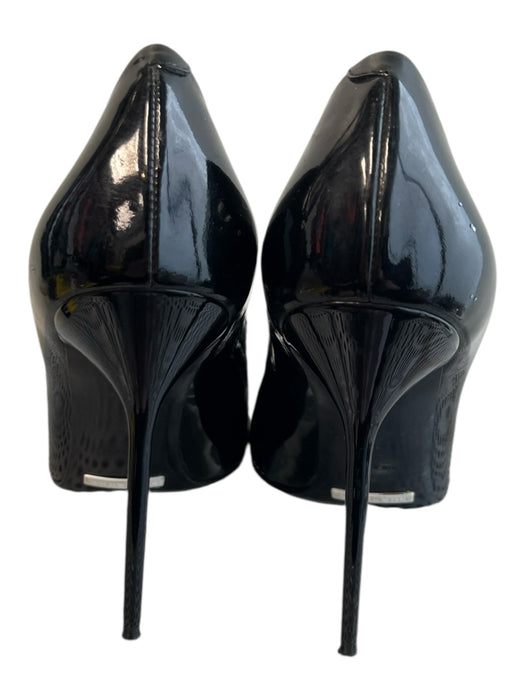 Burberry Shoe Size 38 Black Leather Pointed Toe Patent Bow Stiletto Heels Black / 38