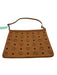 MCM Tan Brown Leather Detachable Strap Monogram Pouchette Shoulder Bag Tan Brown / S