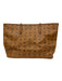 MCM Tan Brown Leather Gold Tone Hardware Monogram Tote Bag Tan Brown / L