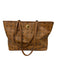 MCM Tan Brown Leather Gold Tone Hardware Monogram Tote Bag Tan Brown / L