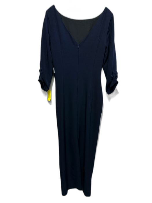 Posh Couture Size L Navy Blue Polyester Rouched Sleeve Rouched Side Dress Navy Blue / L