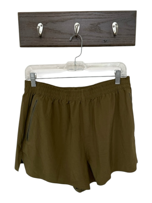 Outdoor Voices Size L Olive Green Recycled Polyester Drawstring Athletic Shorts Olive Green / L