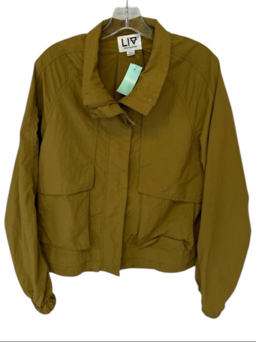 LIV Outdoor Size L Olive Green Nylon Full Zip Athletic Jacket Olive Green / L