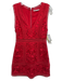 Alice + Olivia Size 4 Red Polyester Cut Outs Woven Split Neck Sleeveless Dress Red / 4