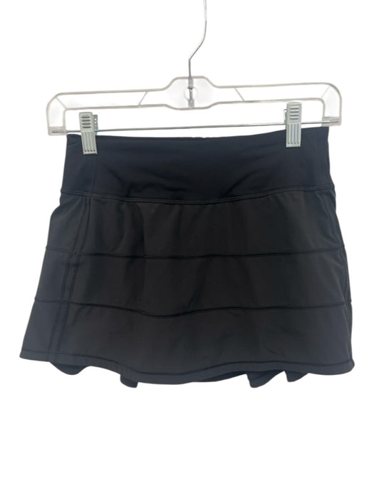 Lululemon Size 2 Black Polyester Blend Elastic Waist Tiered Skort Skirt Black / 2