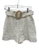 AMUR Size 2 Cream White Linen Blend High Rise Embroidered Pockets Belt Shorts Cream White / 2