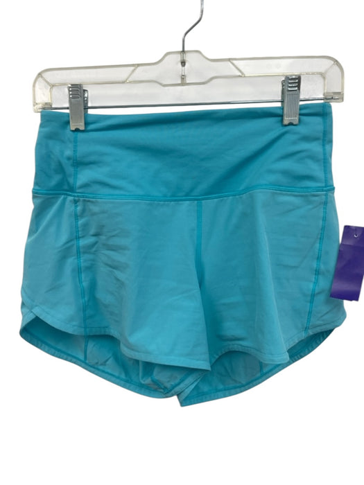 Lululemon Size 4 Light Blue Polyester Blend Elastic Waist Mid Rise Shorts Light Blue / 4