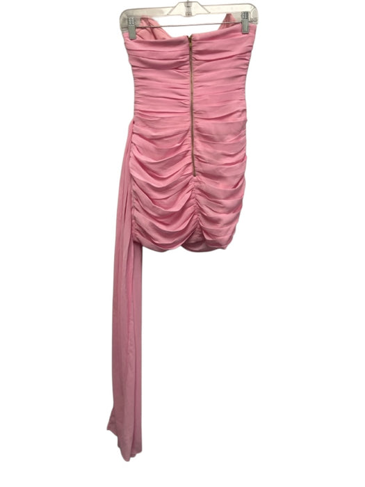 Runaway The Label Size XS Light Pink Polyester Mini Scoop Neck Ruched Sash Dress Light Pink / XS